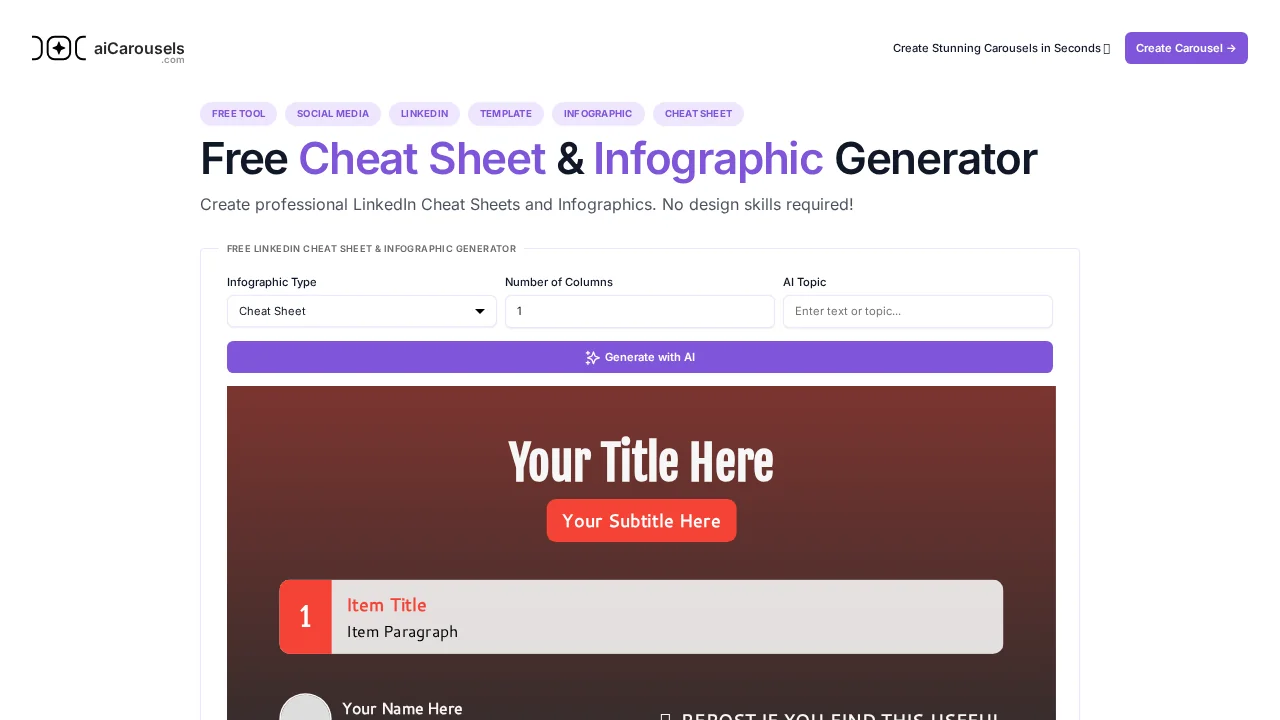 AI Carousels Cheat Sheets screenshot 1