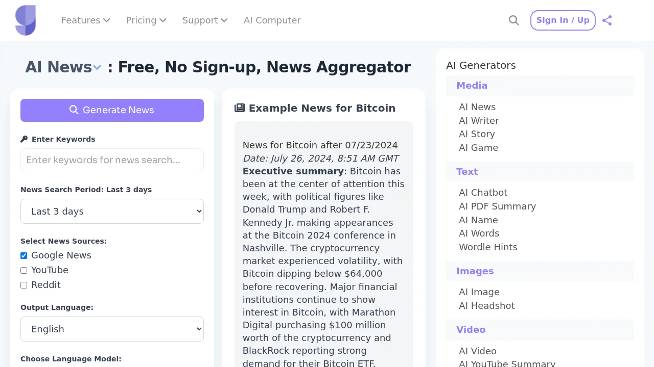 AI for News screenshot 1