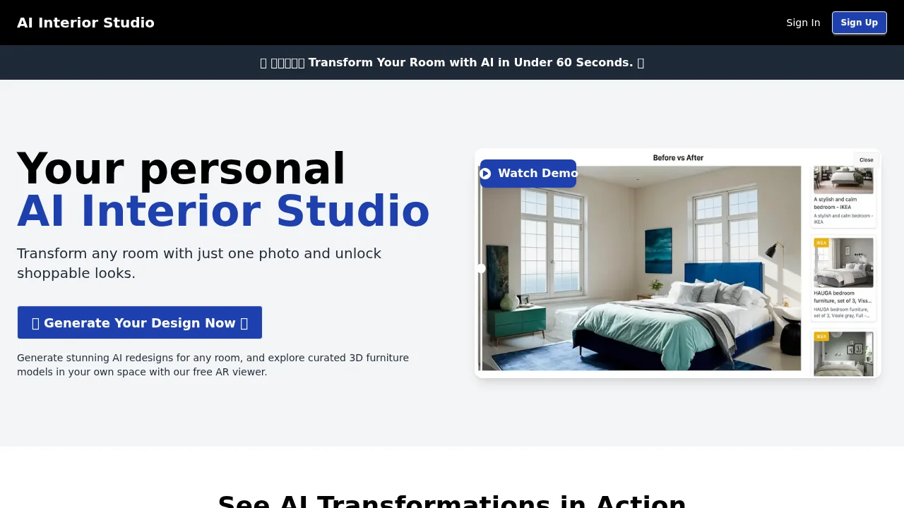 AI Interior Studio screenshot 1