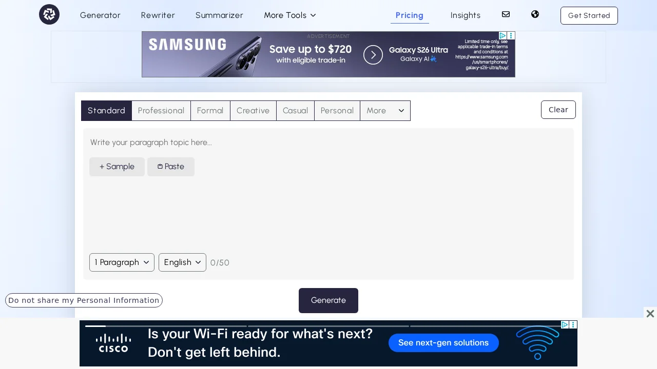 AI Paragraph Generator screenshot 1