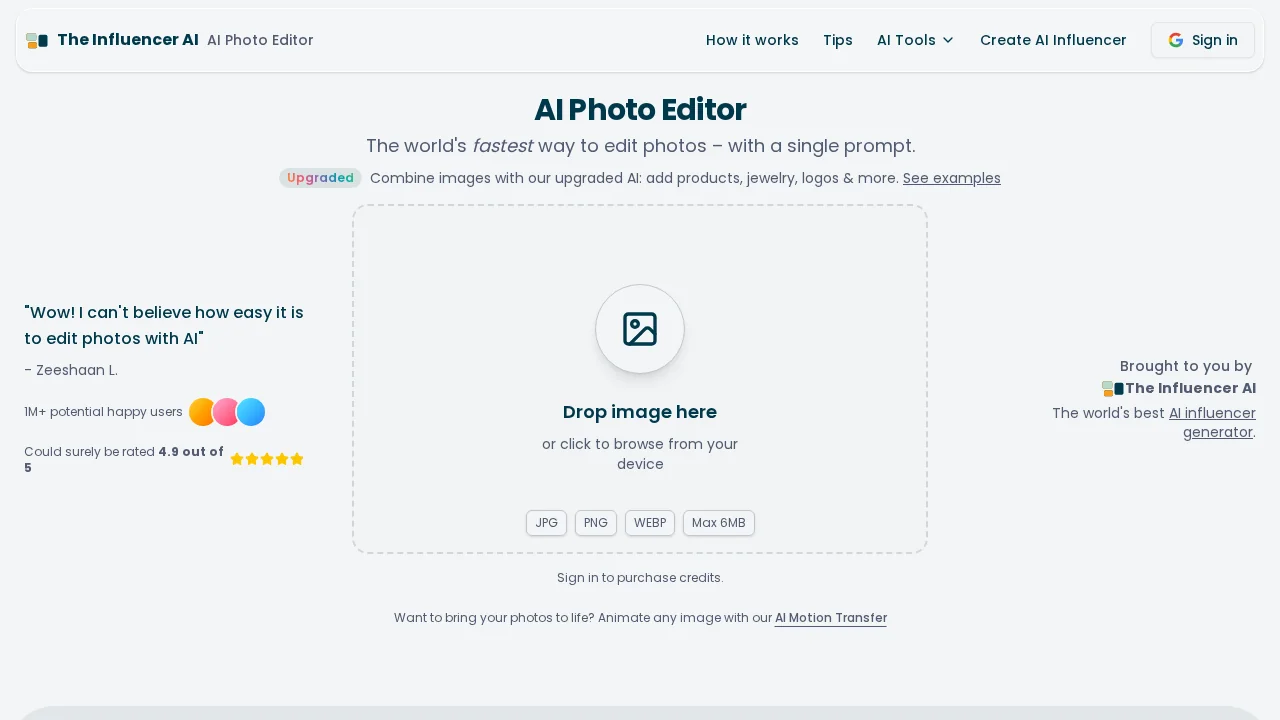 AI Photo Editor by The Influencer AI screenshot 1
