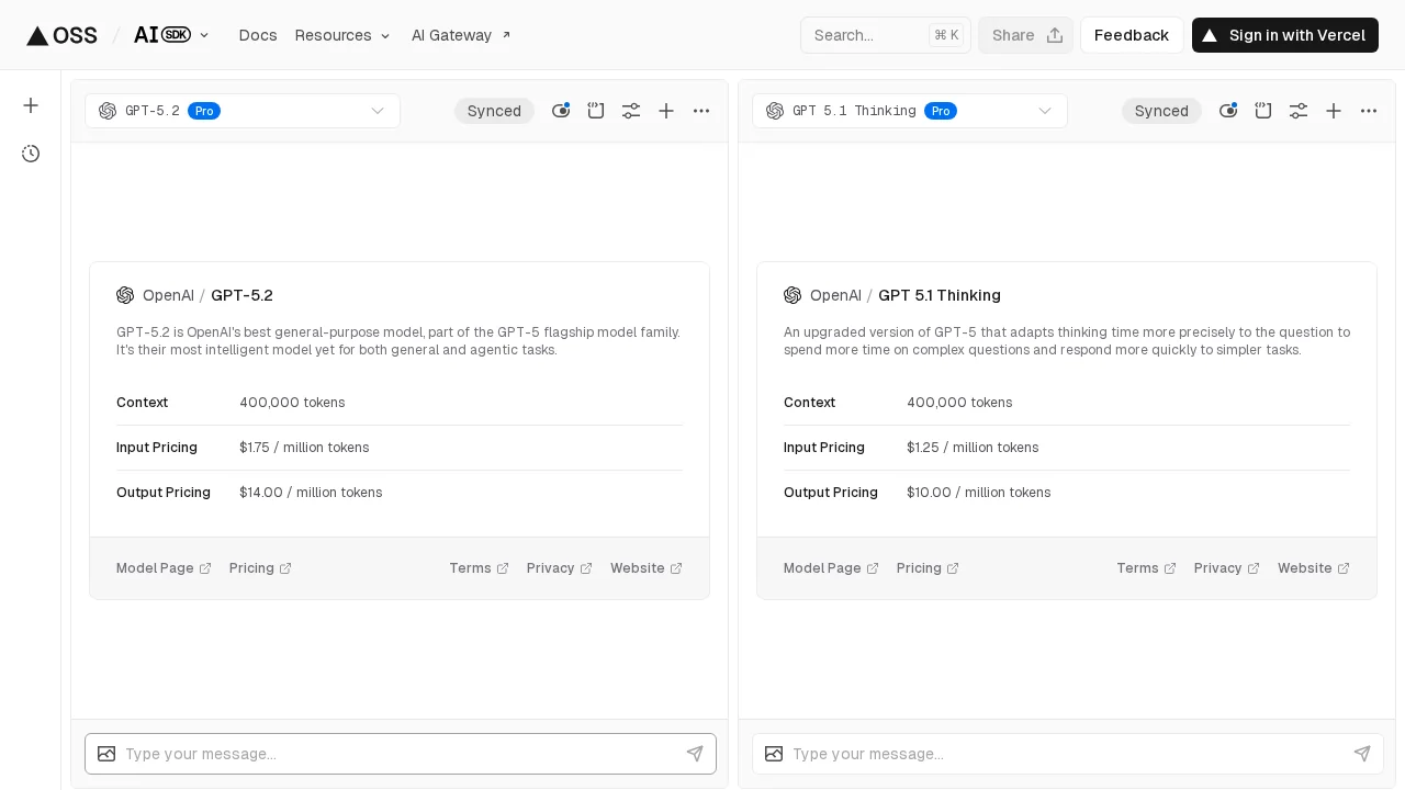 AI Playground by Vercel screenshot 1