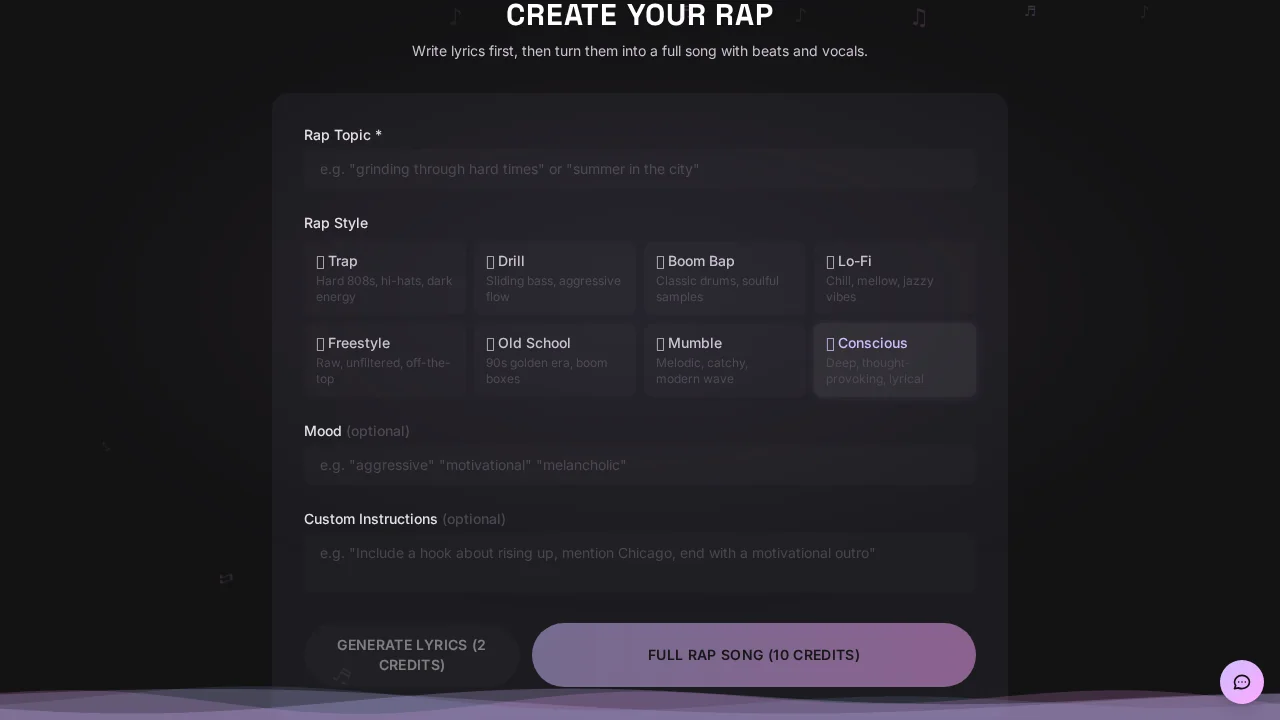 AI Rap Creator.com screenshot 1