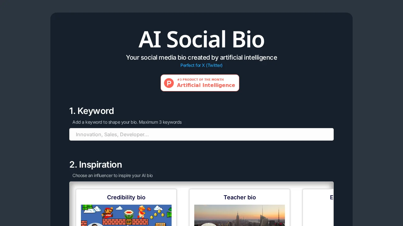 AI Social Bio screenshot 1