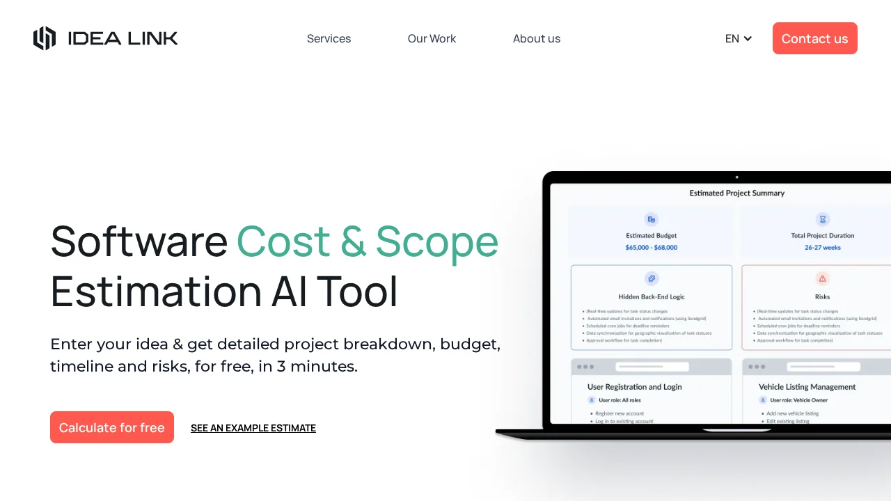 AI Software Cost Estimator screenshot 1
