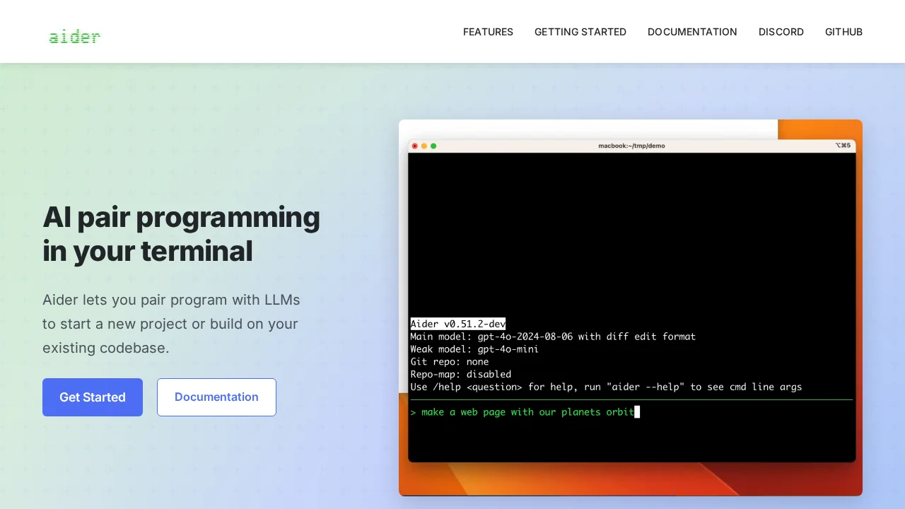 Aider Chat screenshot 1
