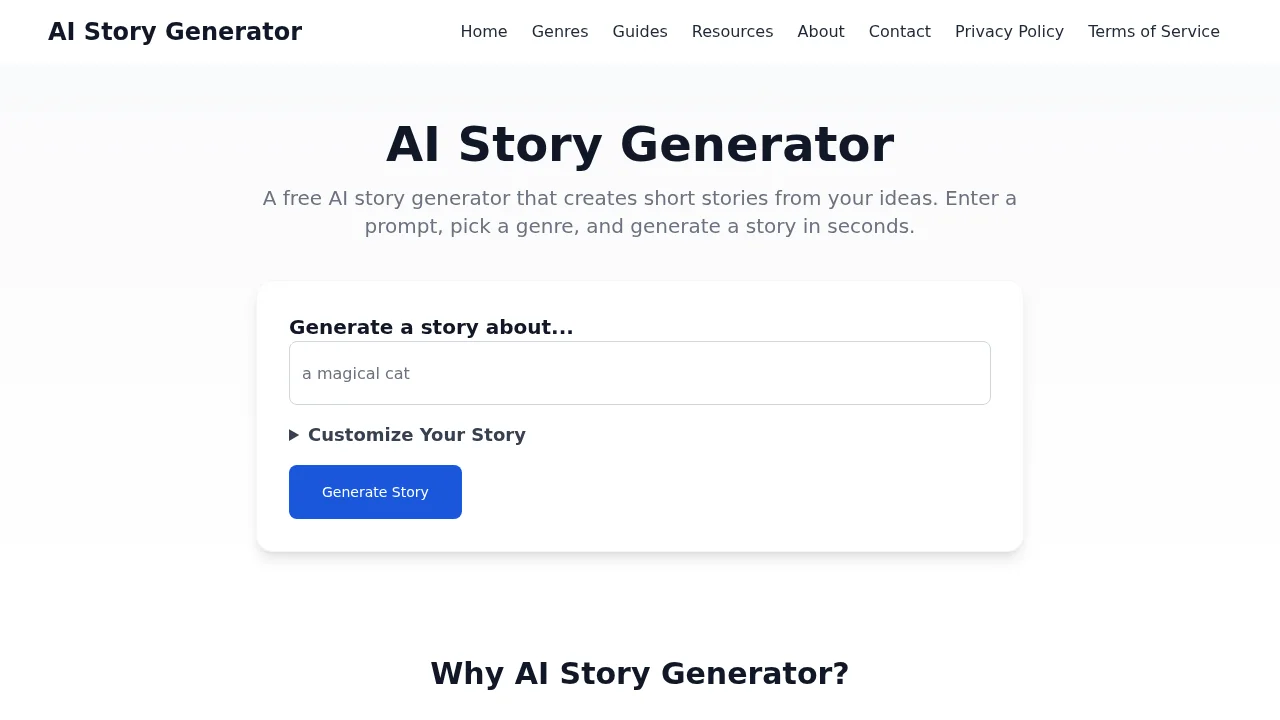 AIstorygenerator screenshot 1