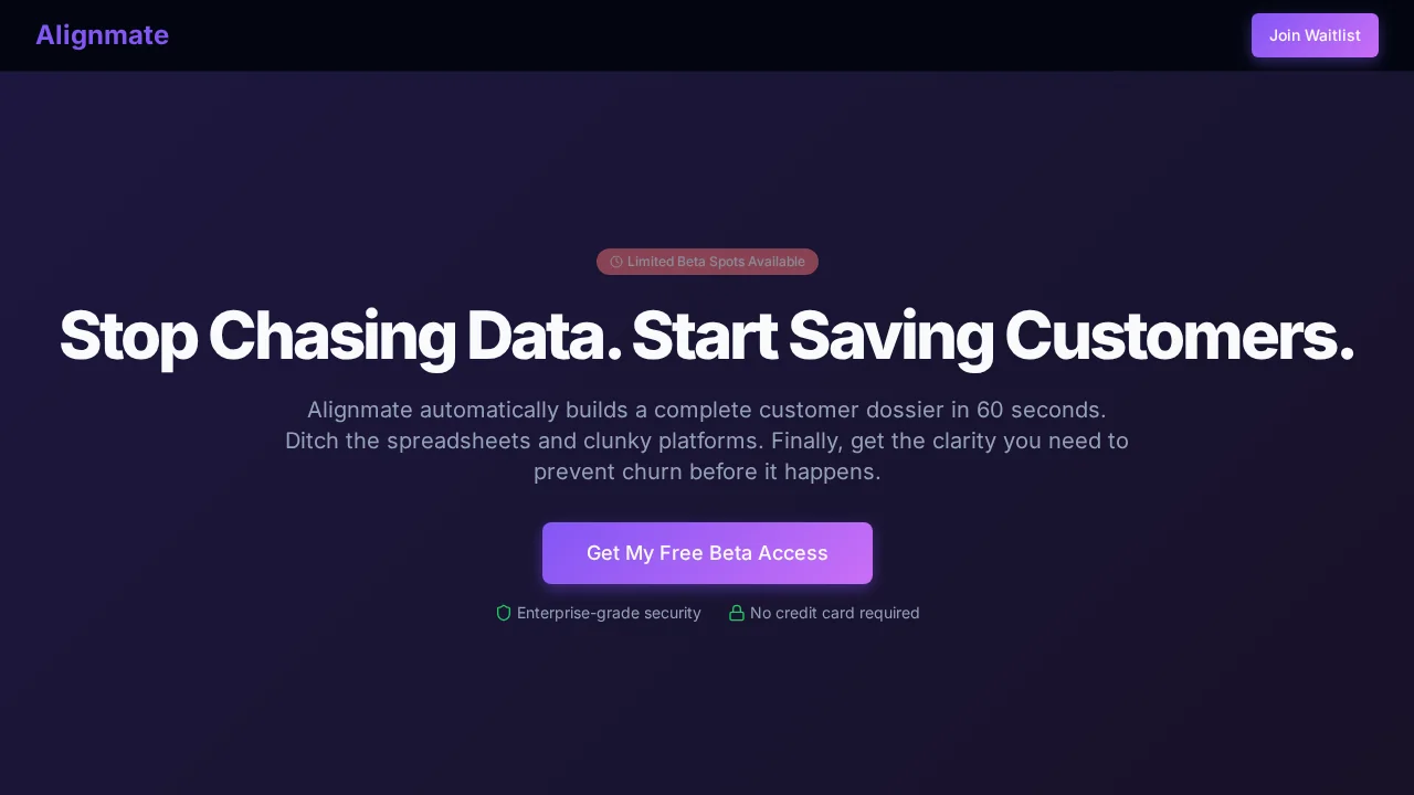 Alignmate — AI-Powered Customer Dossiers screenshot 1