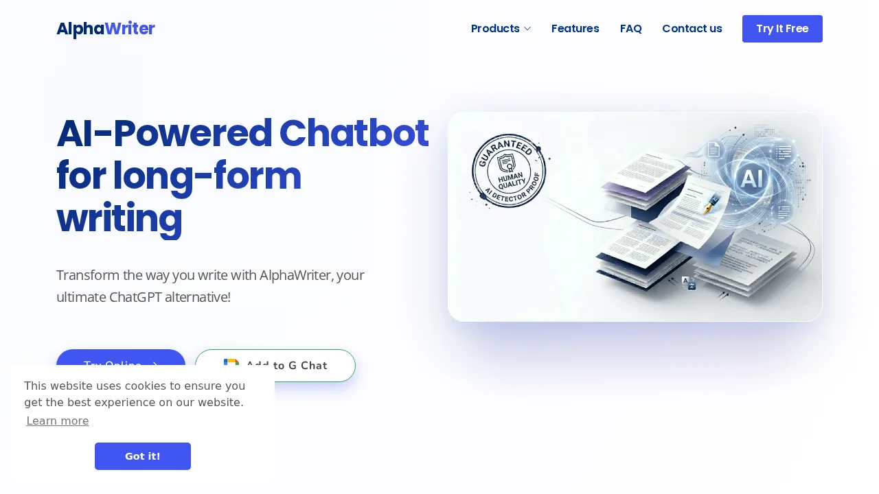 AlphaWriter screenshot 1
