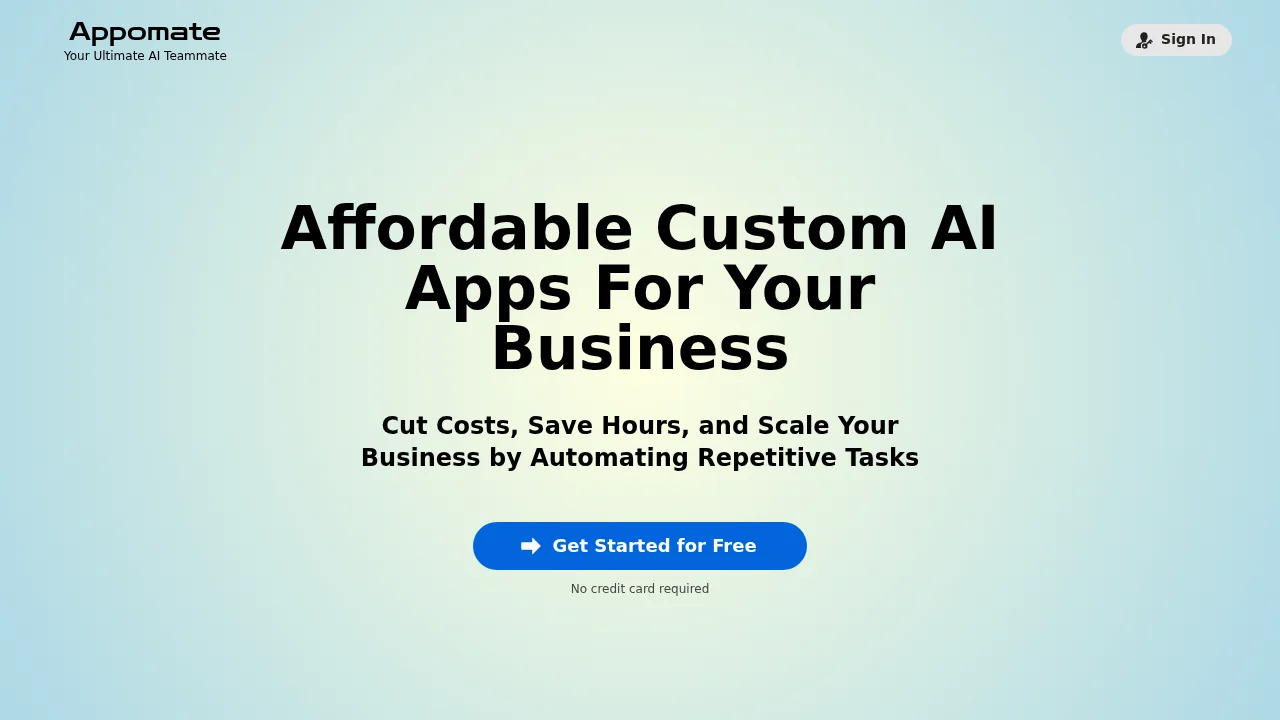 Appomate screenshot 1