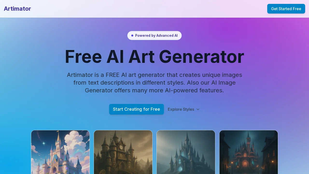 Artimator screenshot 1