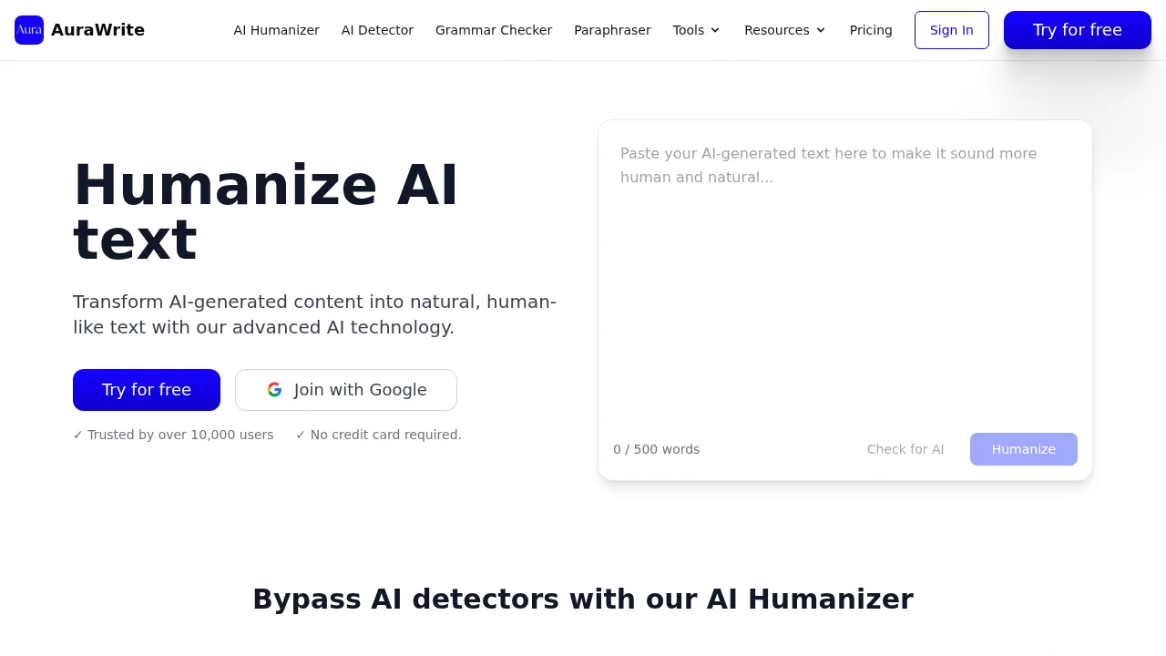 AuraWrite - AI Humanizer screenshot 1