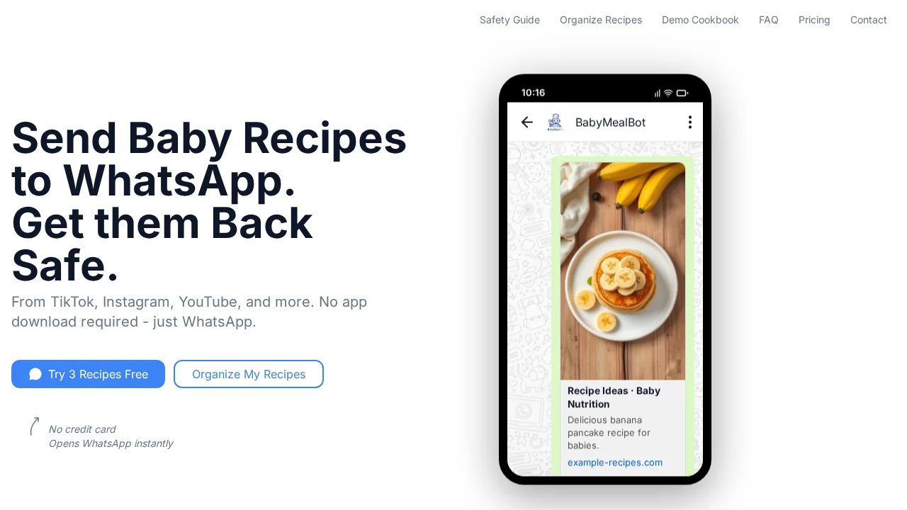 BabyMealBot screenshot 1