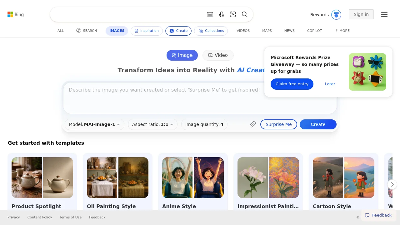 Bing Create screenshot 1