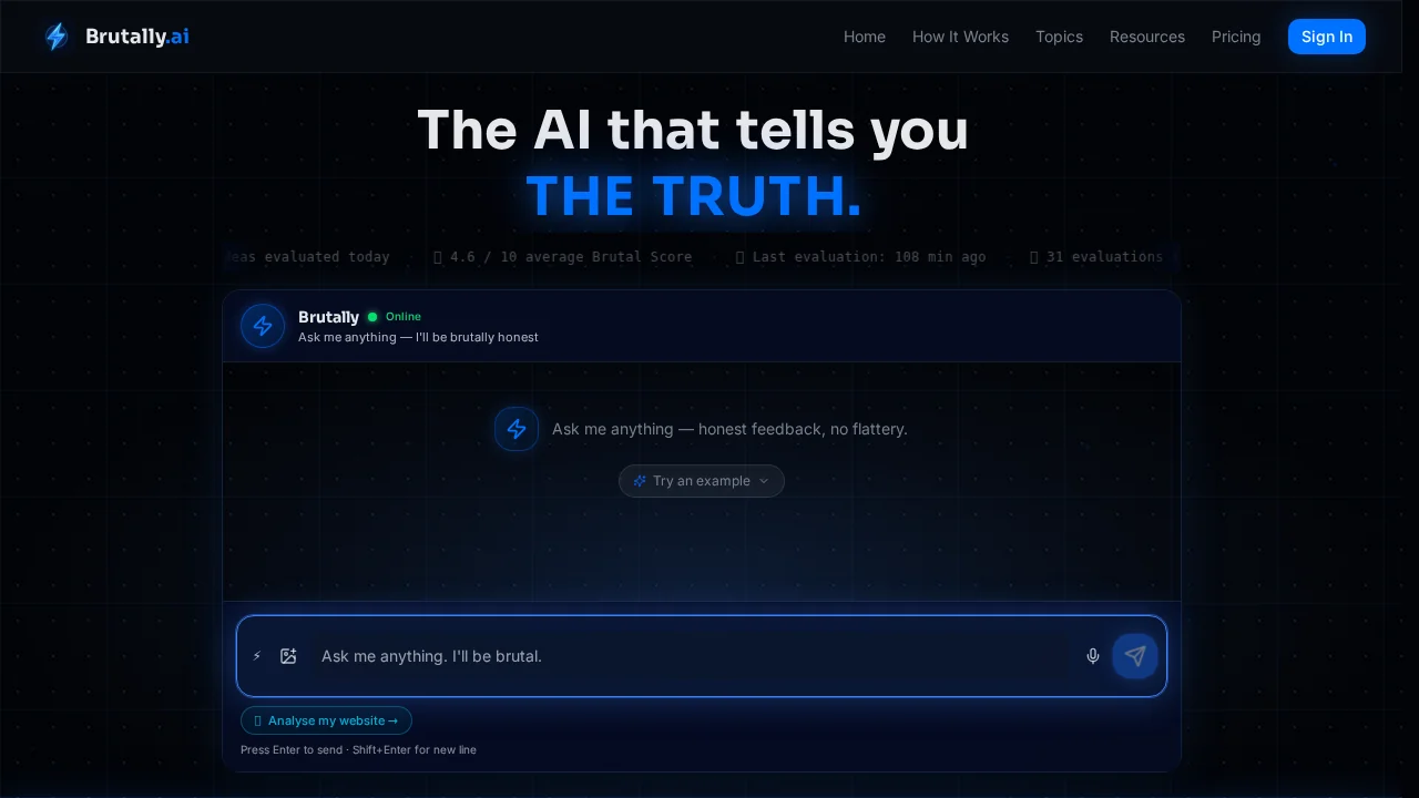 Brutally.ai screenshot 1