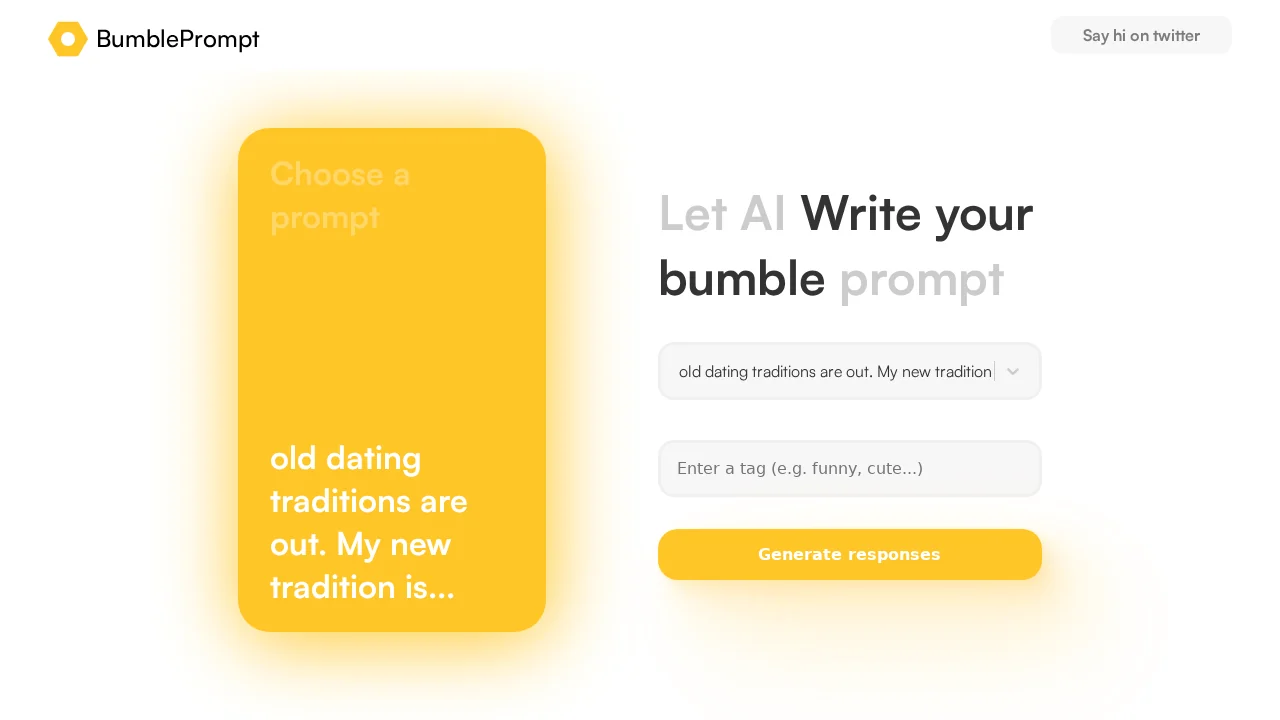 Bumble prompts screenshot 1