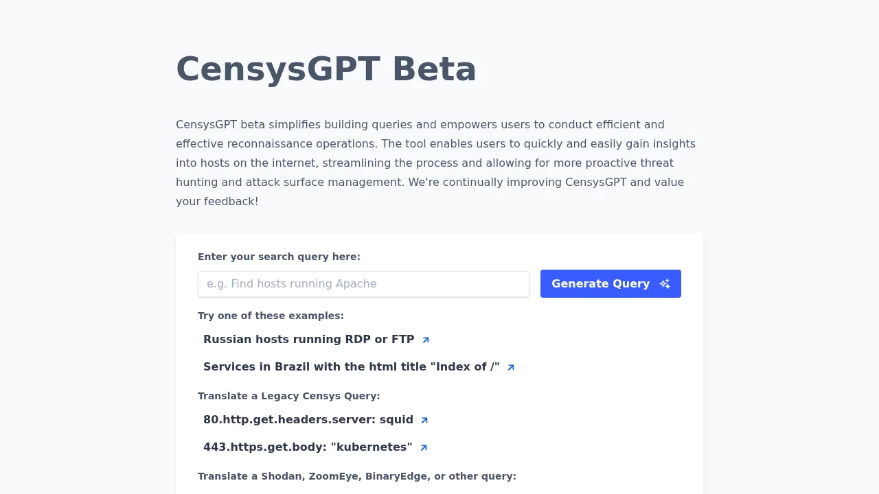 CensysGPT screenshot 1