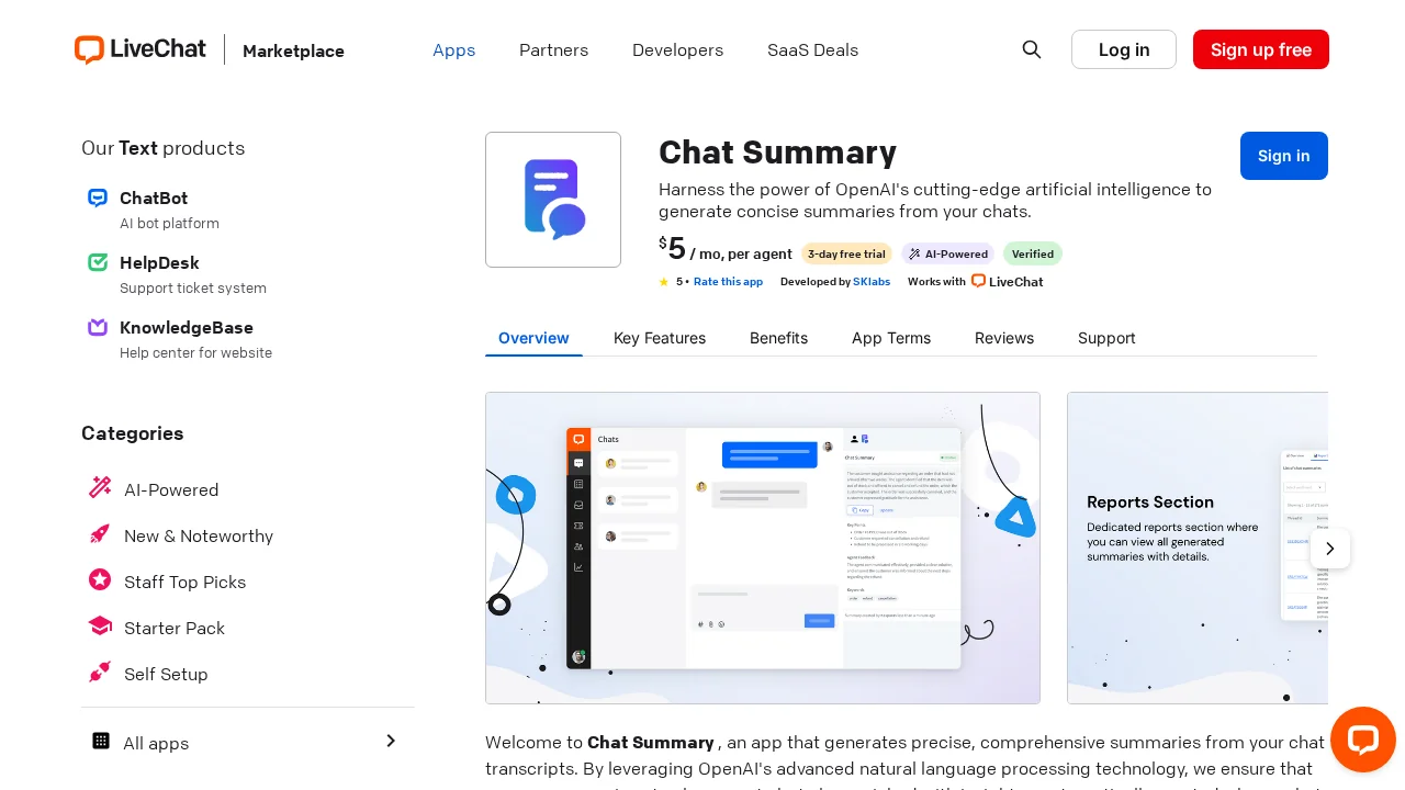 Chat Summary for LiveChat screenshot 1