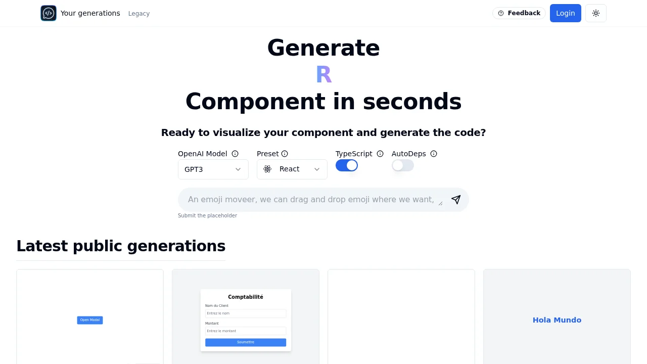 Chat2Code.dev screenshot 1