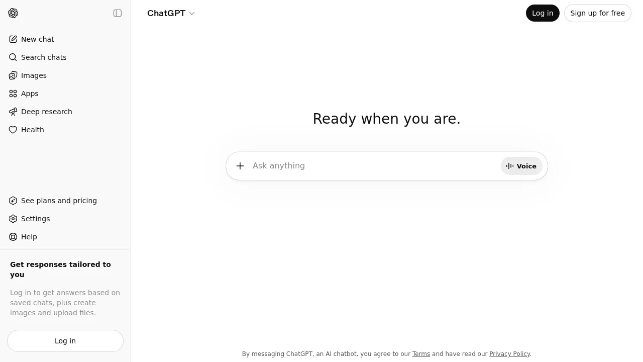 ChatGPT screenshot 1