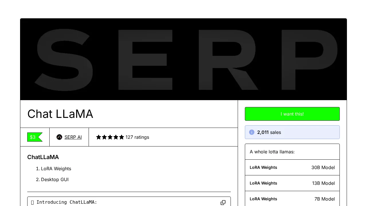 ChatLLaMA screenshot 1