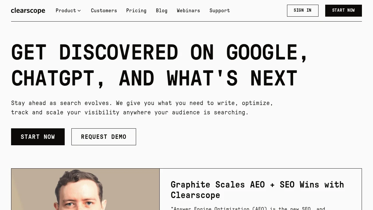 Clearscope screenshot 1