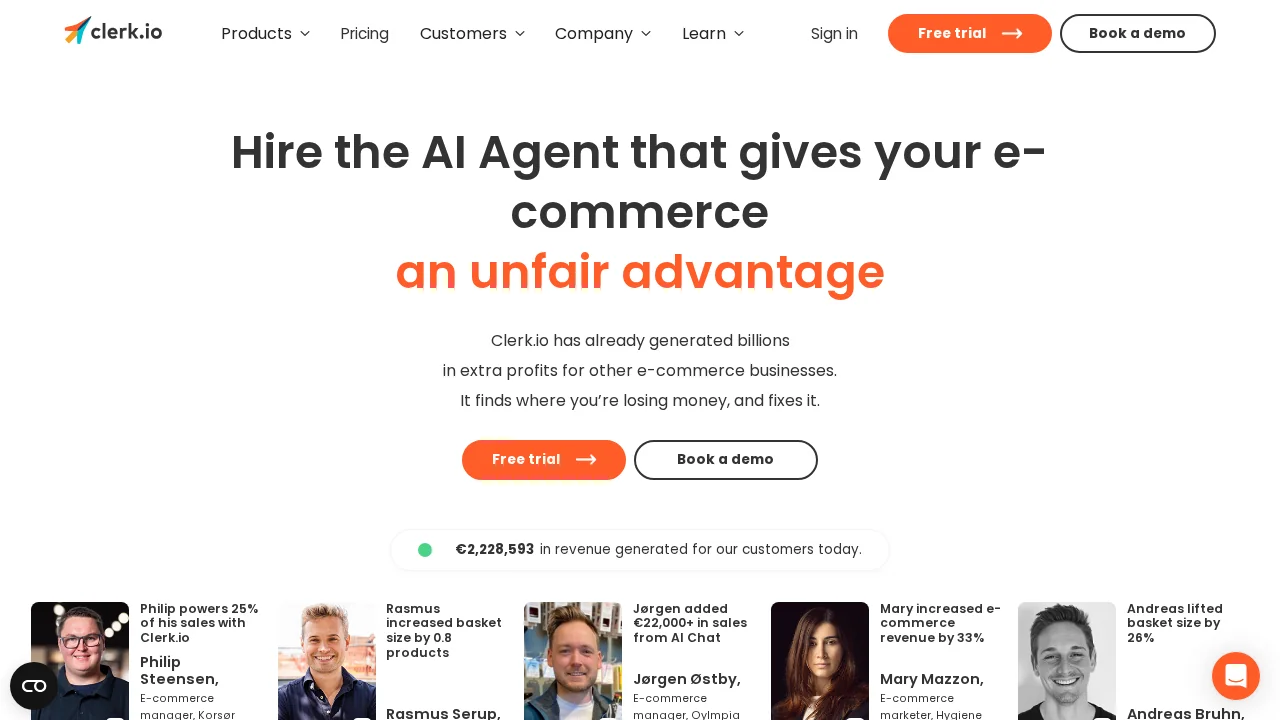 Clerk.io screenshot 1