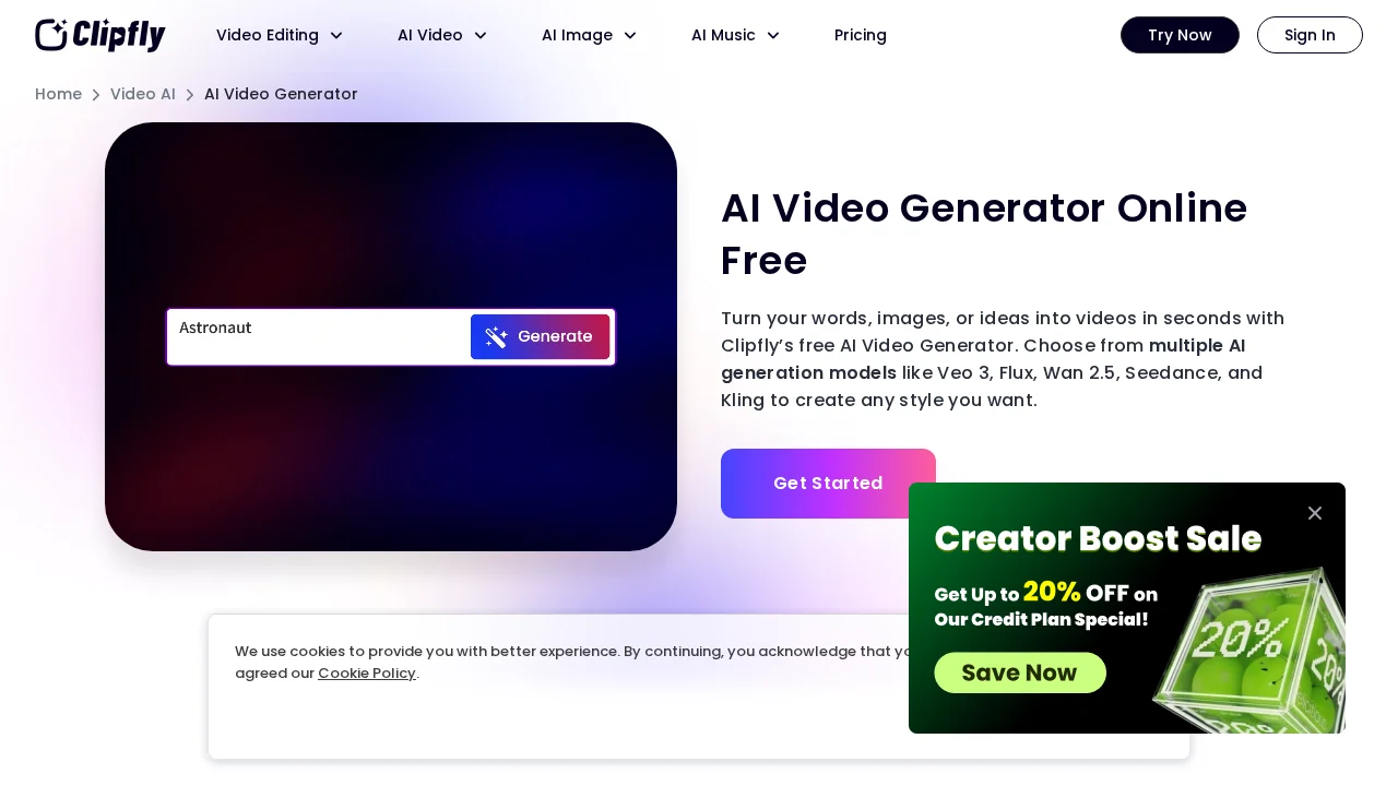 Clipfly AI Video Generator screenshot 1