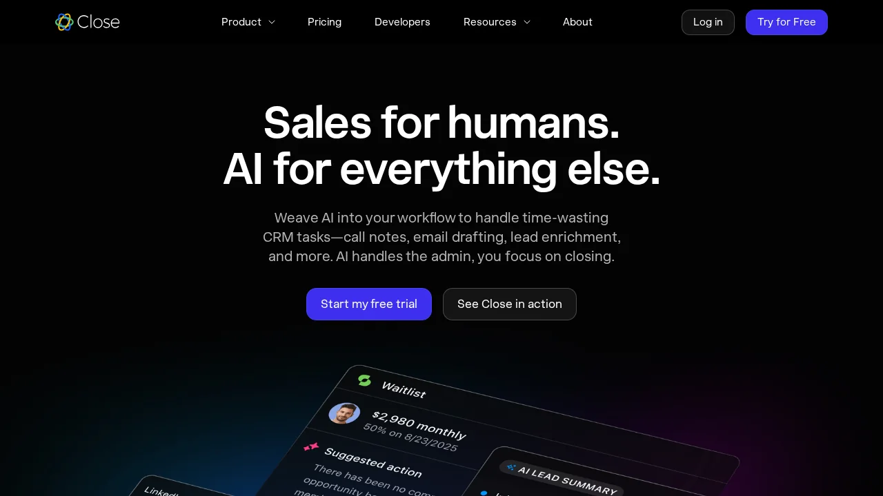 Close.com screenshot 1