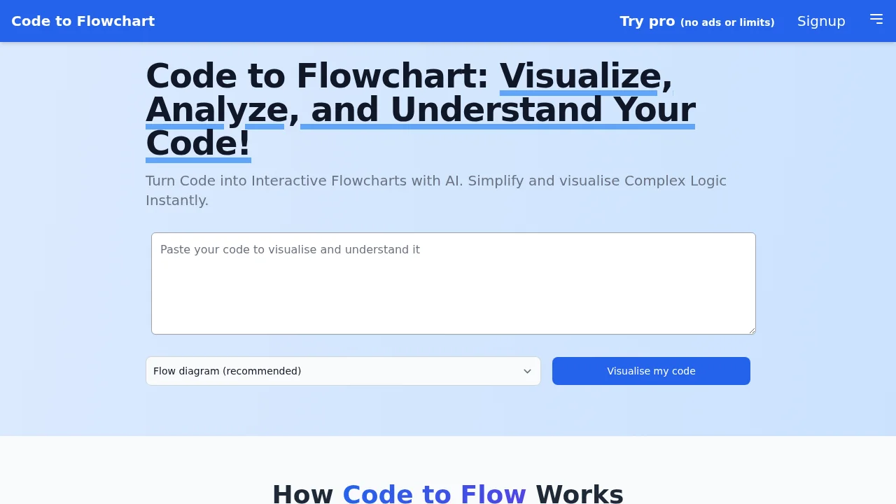 Code to Flowchart screenshot 1