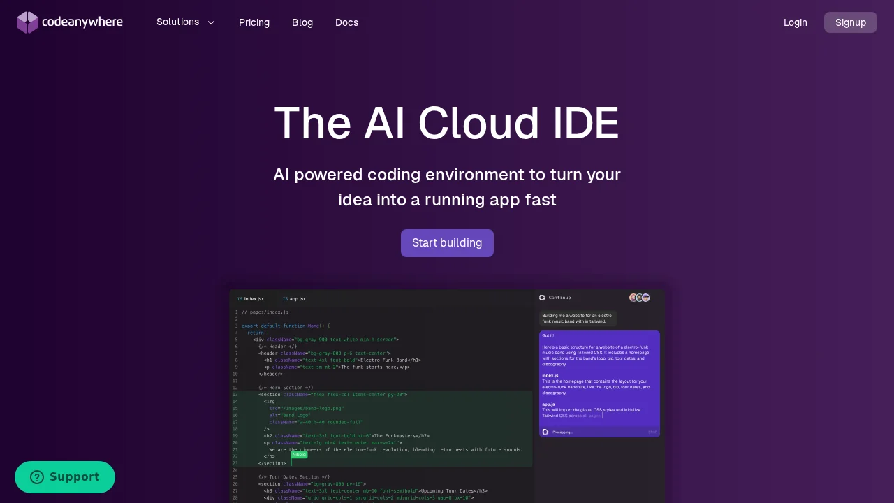 Codeanywhere screenshot 1