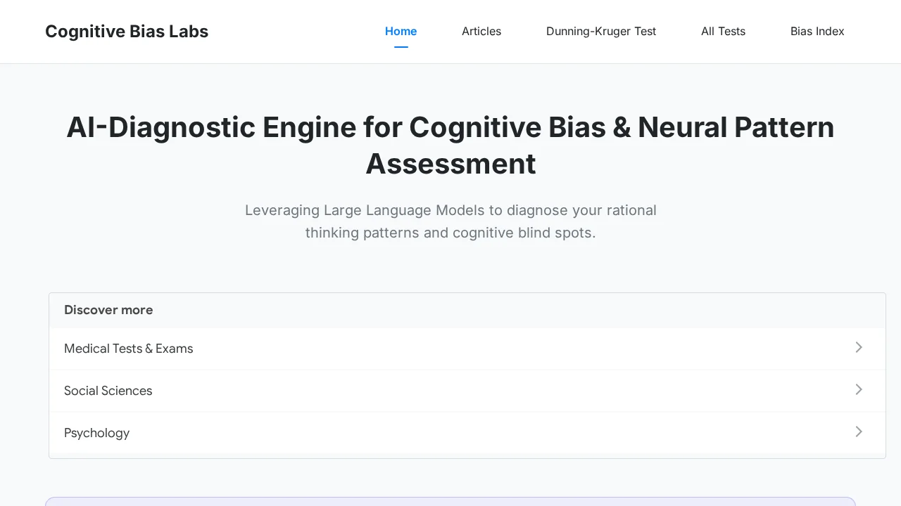 Cognitive Bias Labs screenshot 1