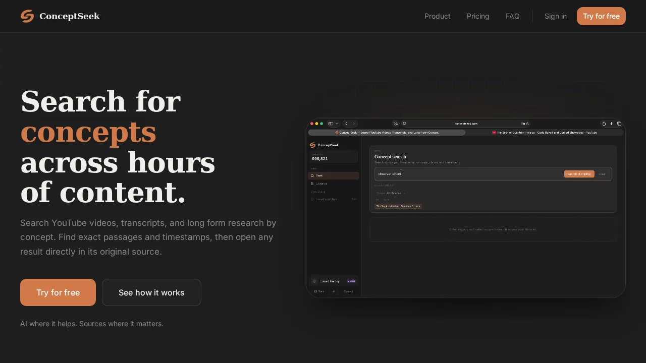 ConceptSeek screenshot 1