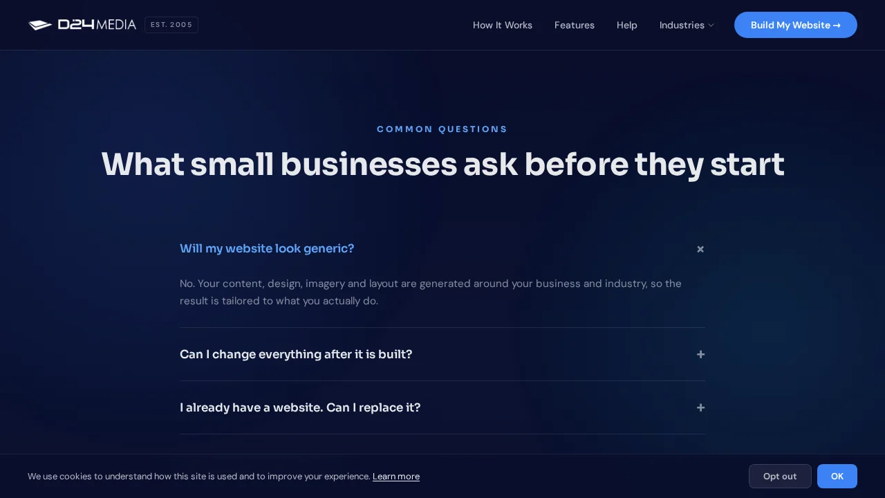 D24 MEDIA - AI Website Builder screenshot 1