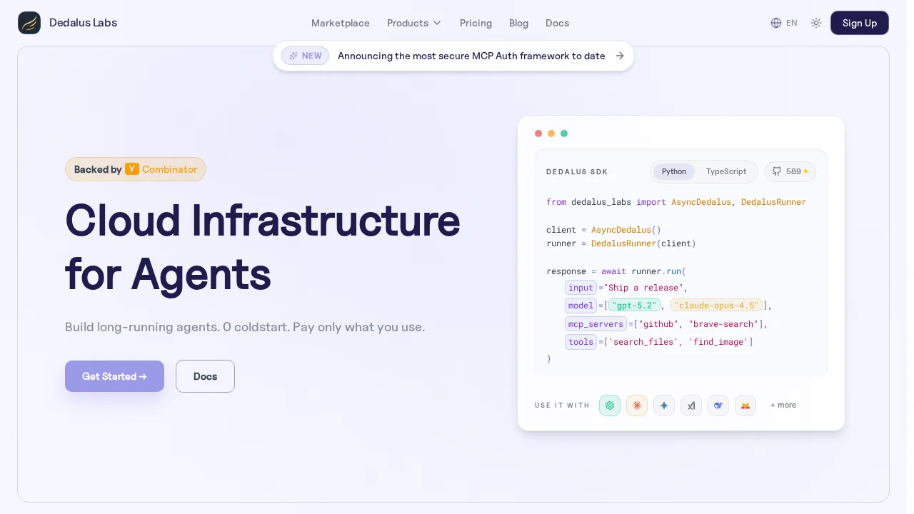 Dedalus Labs screenshot 1
