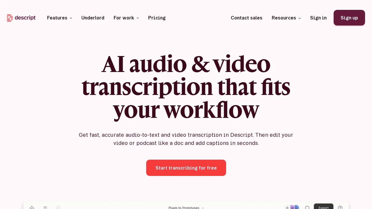 Descript screenshot 1