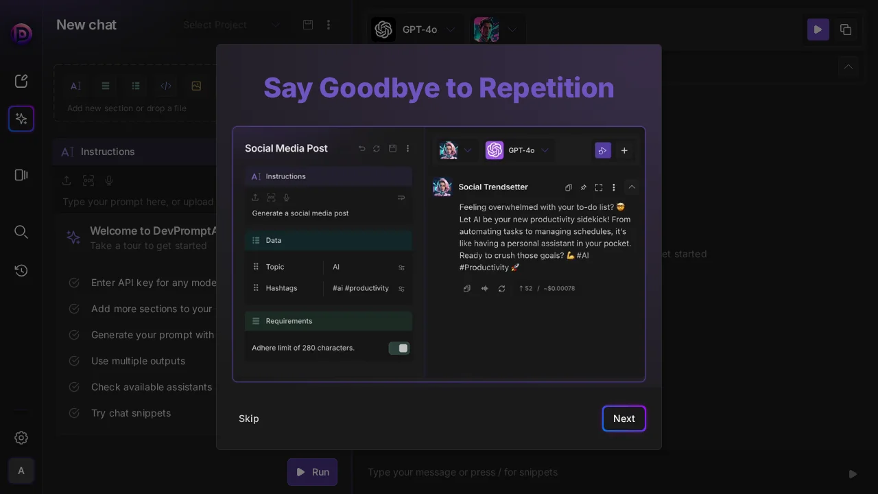 DevPrompt screenshot 1