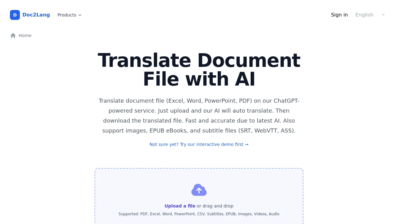 Doc2Lang screenshot 1