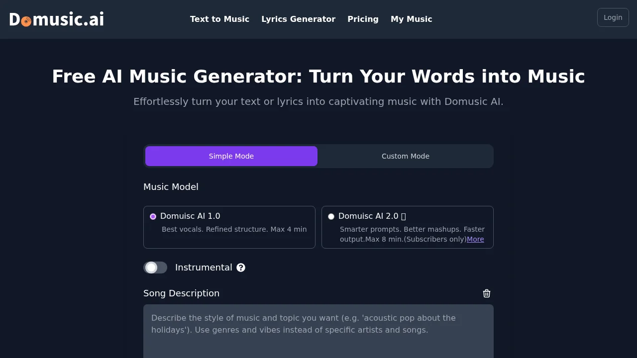 Domusic.ai screenshot 1