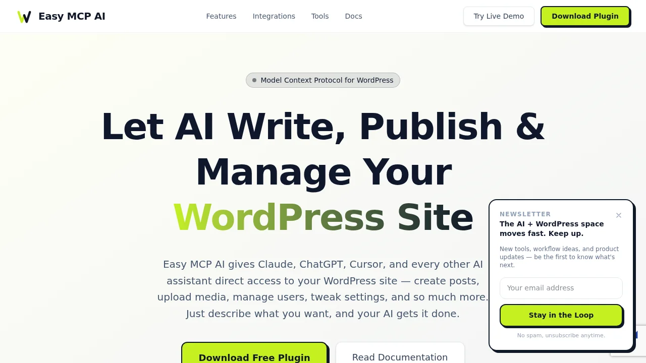 Easy MCP AI for Wordpress screenshot 1