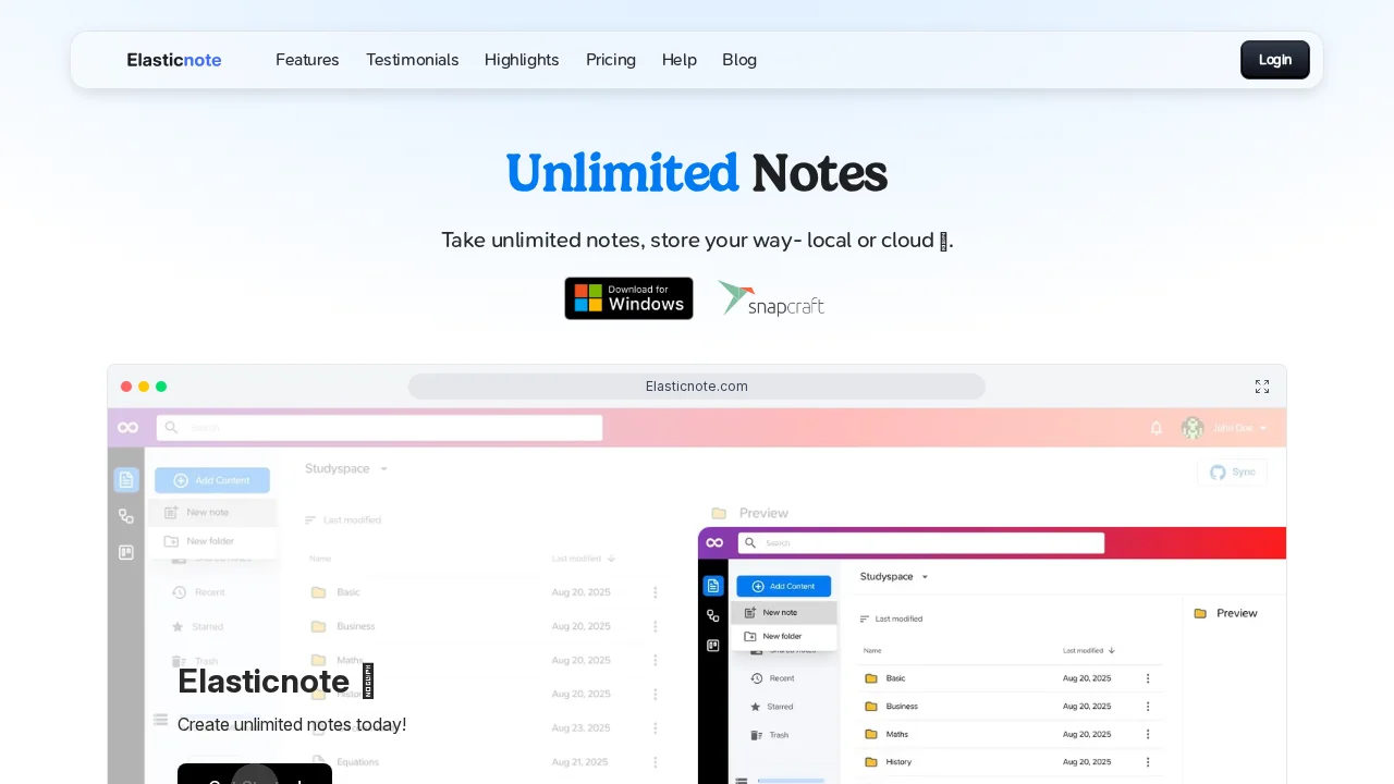 Elasticnote screenshot 1