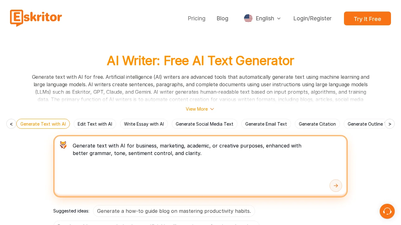 Eskritor AI Writer screenshot 1