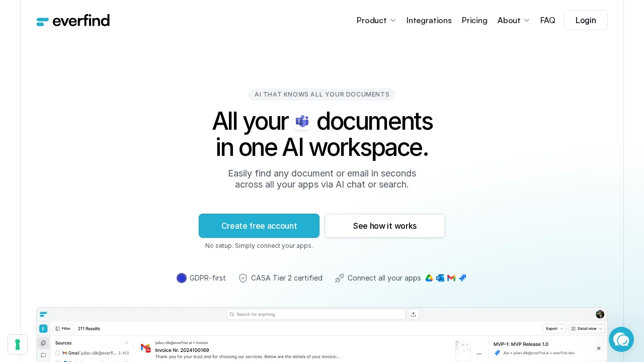 everfind | AI workspace screenshot 1