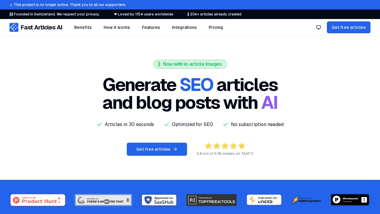 Fast Articles AI screenshot 1