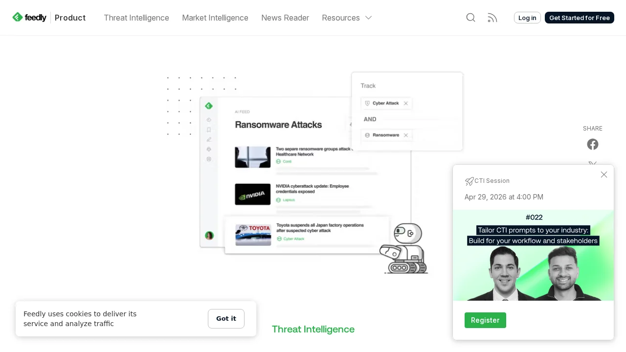 Feedly for Threat Intelligence screenshot 1