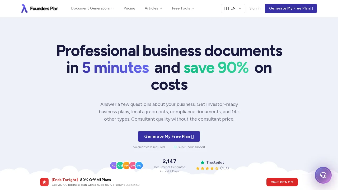 FoundersPlan.ai screenshot 1