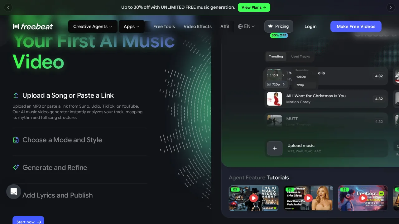 freebeat AI Music Video Generator screenshot 1
