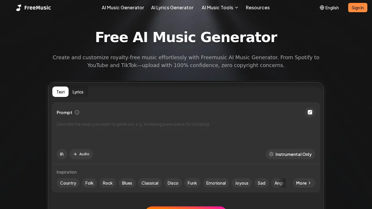 FreeMusic AI screenshot 1