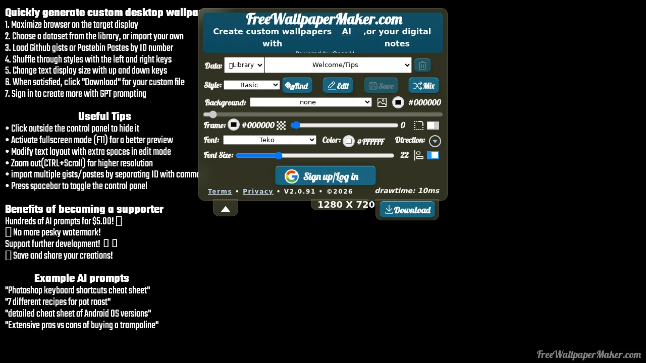 FreeWallpaperMaker screenshot 1