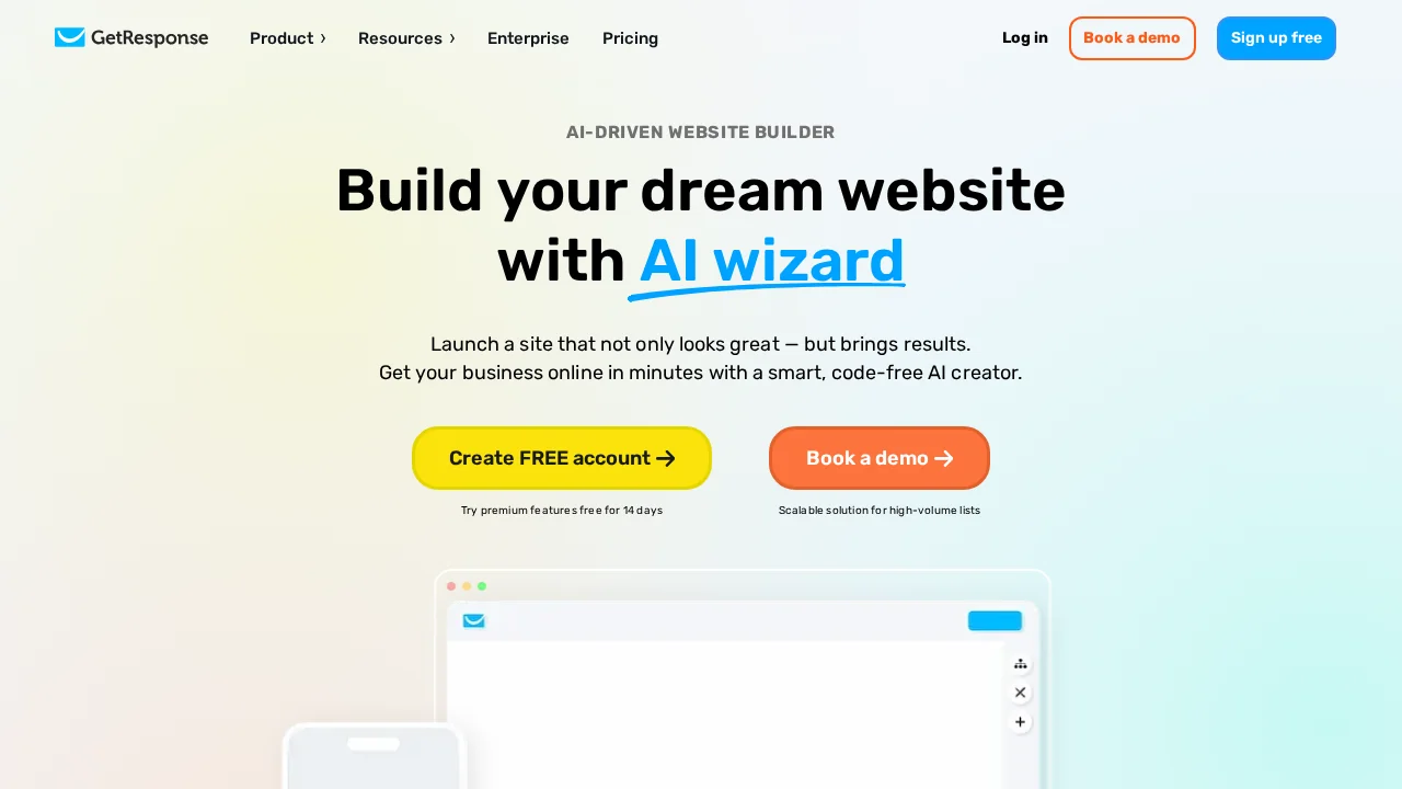 GetResponse AI Website Builder screenshot 1